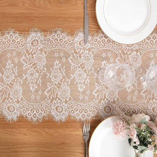 Lace Table Runner Vintage White Lace Rustic Wedding Table Decor | Michaels Lace Table Runner Vintage White Lace Rustic Wedding Table Decor | Michaels